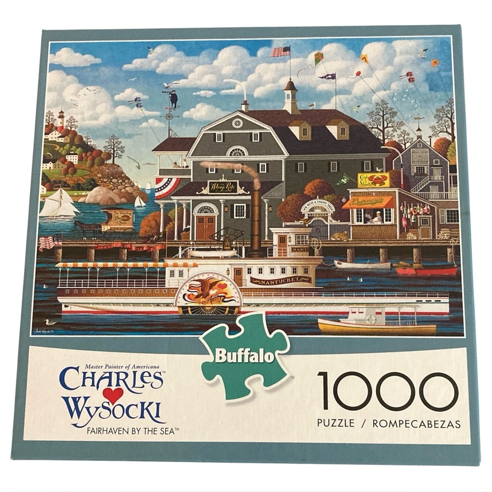 Charles Wysocki “Fairhaven By the Sea” 1000 Piece Jigsaw Puzzle Buffalo Games
